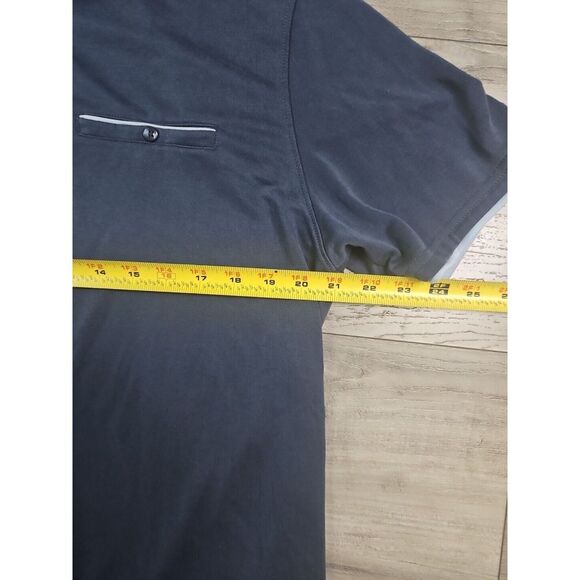 7 Diamonds Navy Blue Contrast Trim Short Sleeve Knit Polo Shirt Size Large - Picture 5 of 7